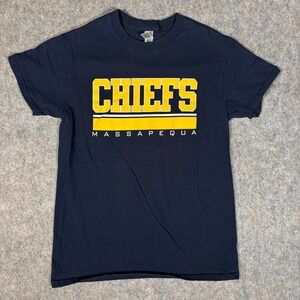 Gildan Massapequa Chiefs T-Shirt Mens S Navy Graphic Tee MHS Pequa LI NY Cotton